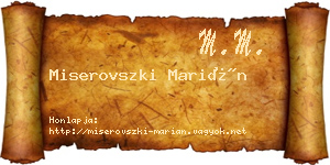 Miserovszki Marián névjegykártya